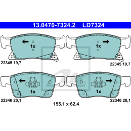 FRONT Brake Pads for Opel Vauxhall Astra K (2015-present) ATE Ceramic 13.0470-7324.2