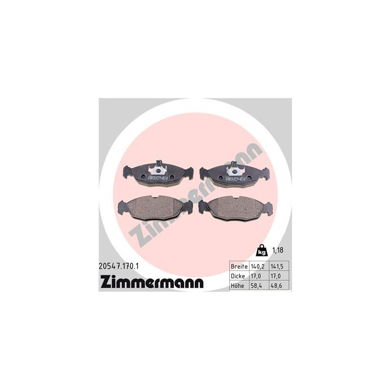 ZIMMERMANN 20547.170.1 Brake Pads