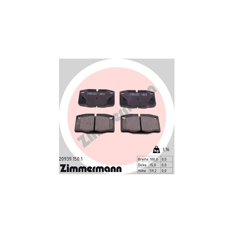 ZIMMERMANN 20939.150.1 Pastillas de Freno