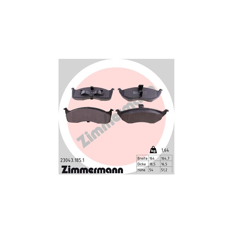 ZIMMERMANN 23043.185.1 Brake Pads