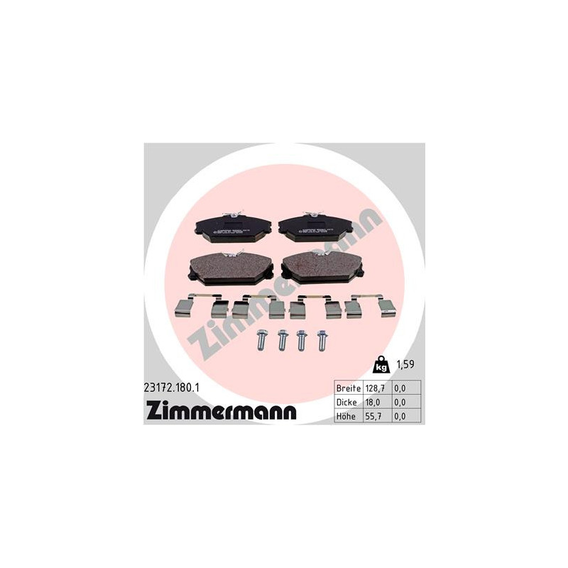 ZIMMERMANN 23172.180.1 Brake Pads