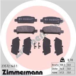 ZIMMERMANN 23572.140.1 Brake Pads