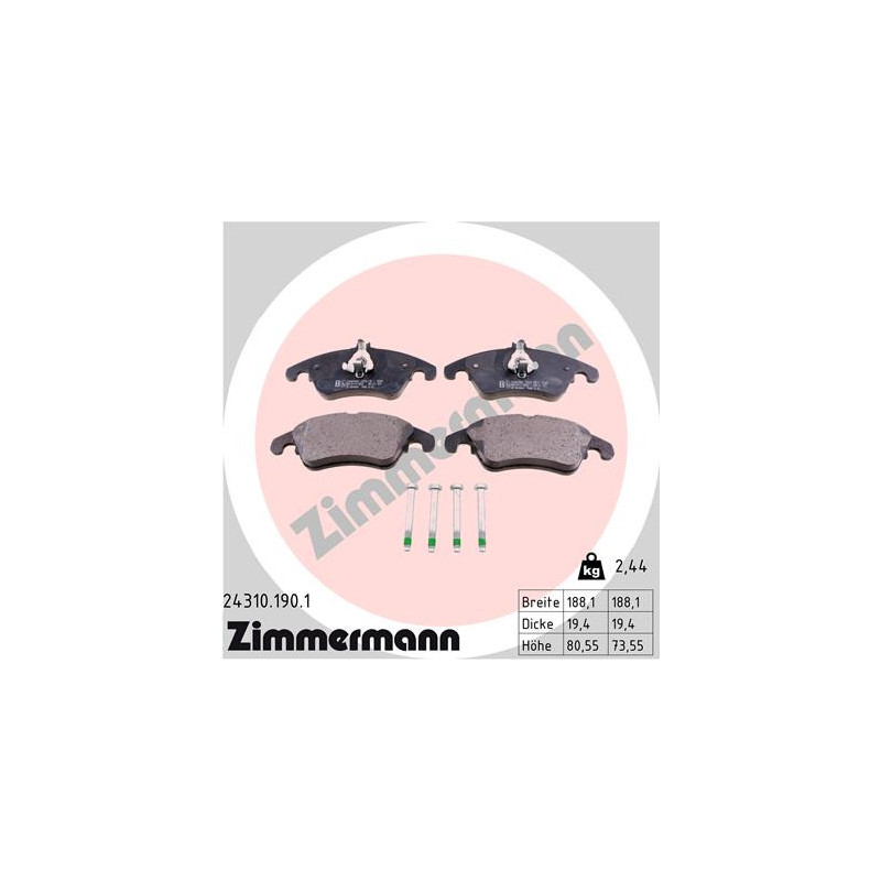 ZIMMERMANN 24310.190.1 Brake Pads
