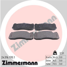 ZIMMERMANN 24316.170.1 Brake Pads