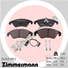 ZIMMERMANN 24743.190.2 Brake Pads