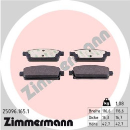ZIMMERMANN 25096.165.1 Brake Pads