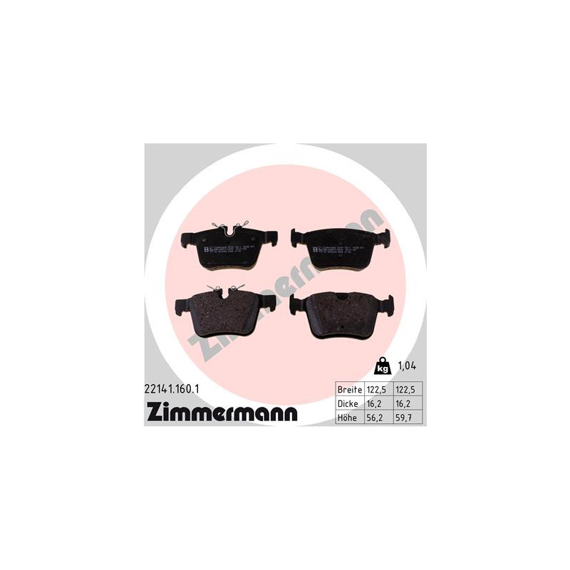ZIMMERMANN 22141.160.1 Brake Pads
