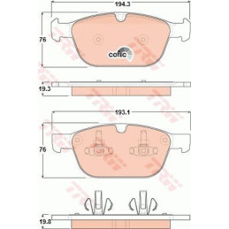 FRONT Brake Pads for Volvo XC60 XC90 TRW GDB1821