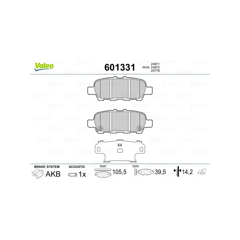 VALEO 601331 Brake Pads