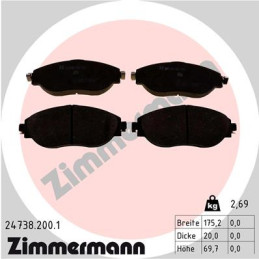 ZIMMERMANN 24738.200.1 Brake Pads