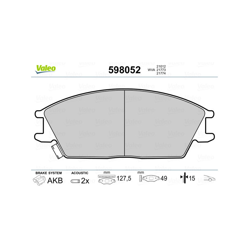 VALEO 598052 Brake Pads