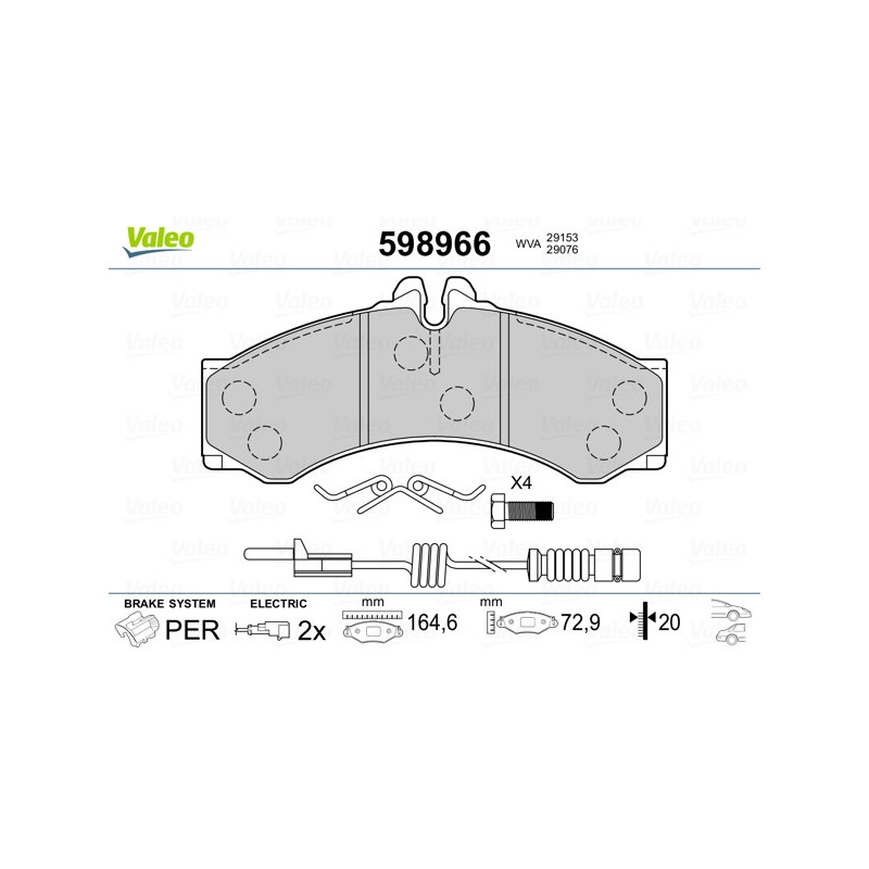 VALEO 598966 Brake Pads