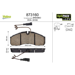 VALEO 873160 Brake Pads