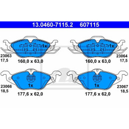 AVANT Plaquettes De Frein pour Opel Vauxhall Astra G Zafira A ATE 13.0460-7115.2