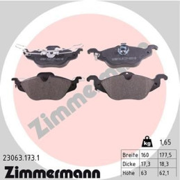 FRONT Brake Pads for Opel Vauxhall Astra G Zafira A ZIMMERMANN 23063.173.1