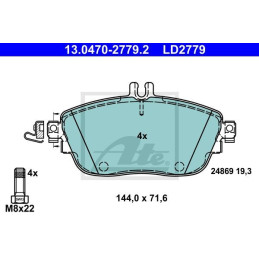 FRONT Brake Pads for Mercedes-Benz A B CLA ATE 13.0470-2779.2