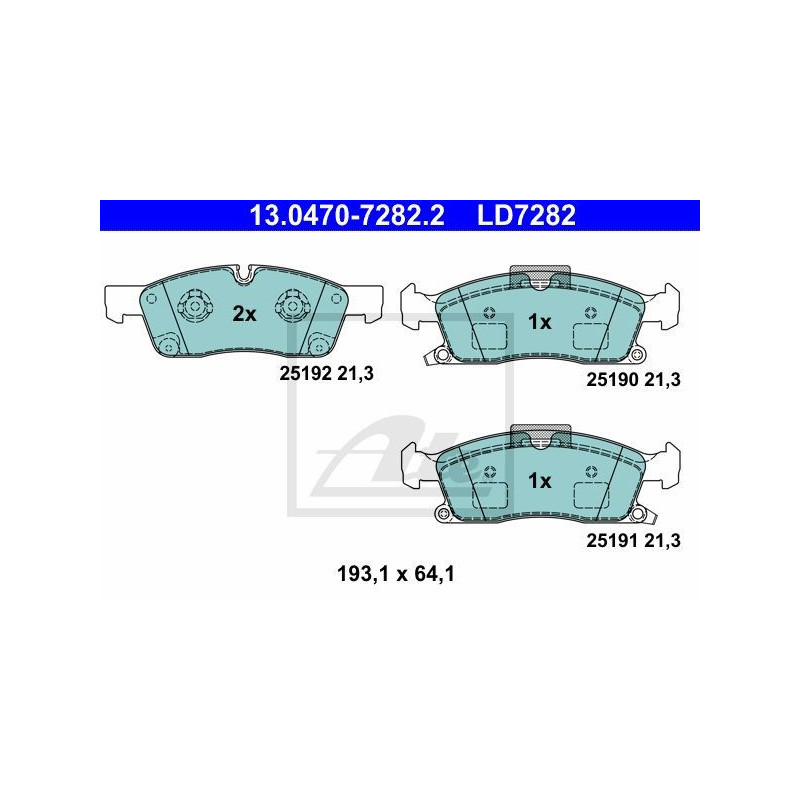 FRONT Brake Pads for JEEP Mercedes-Benz ATE 13.0470-7282.2