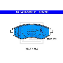 FRONT Brake Pads for Daewoo Chevrolet Aveo Kalos ATE 13.0460-5899.2