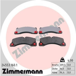 Delantero Pastillas de Freno para Porsche Volkswagen ZIMMERMANN 24553.160.1