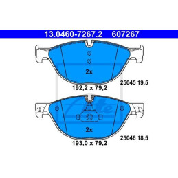 FRONT Brake Pads for BMW 5 6 7 ATE 13.0460-7267.2