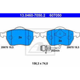 FRONT Brake Pads for Audi 100 A6 C4 ATE 13.0460-7050.2