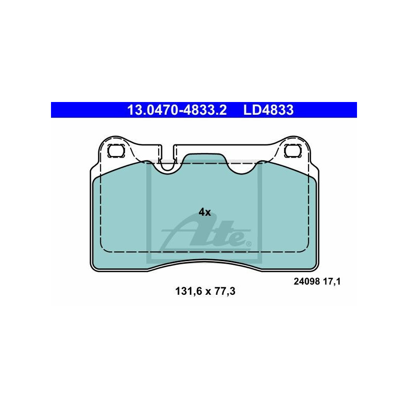 FRONT Brake Pads for Audi Seat Volkswagen ATE 13.0470-4833.2