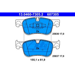 FRONT Brake Pads for Citroen C4 Grand Picasso Spacetourer ATE 13.0460-7305.2