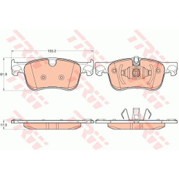 FRONT Brake Pads for Citroen C4 Grand Picasso Spacetourer TRW GDB2062