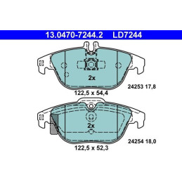 REAR Brake Pads for Mercedes-Benz W204 S204 C204 C207 A207 ATE 13.0470-7244.2
