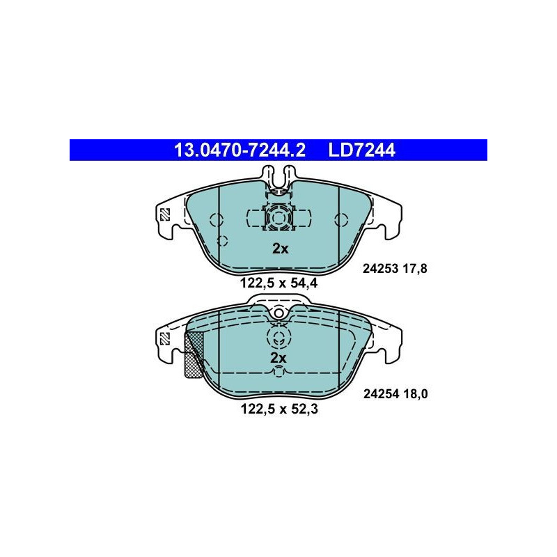 REAR Brake Pads for Mercedes-Benz W204 S204 C204 C207 A207 ATE 13.0470-7244.2