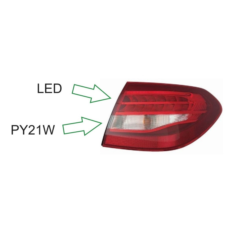 Rear Light Right LED for Mercedes-Benz C-Class S205 Estate (2014-2018) - DEPO 440-19A6R-WE