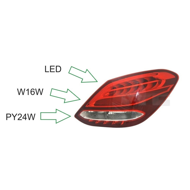 Lampa Tylna Prawa LED dla Mercedes-Benz Klasa C W205 Sedan (2014-2018) - TYC 11-6755-16-2