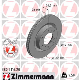 ZIMMERMANN 380.2116.20 Brake Disc
