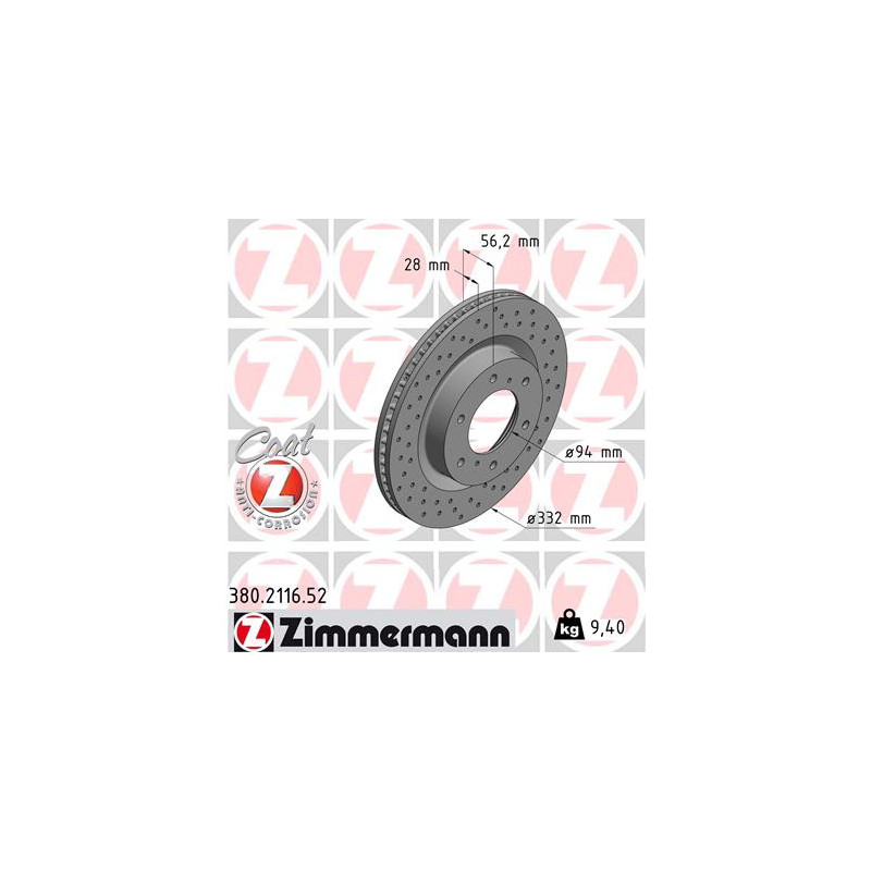 ZIMMERMANN 380.2116.52 Brake Disc